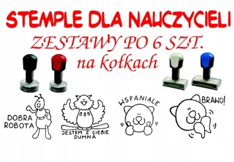 Pieczątki dla nauczycieli - 6szt Pieczątki dla nauczycieli - 6szt