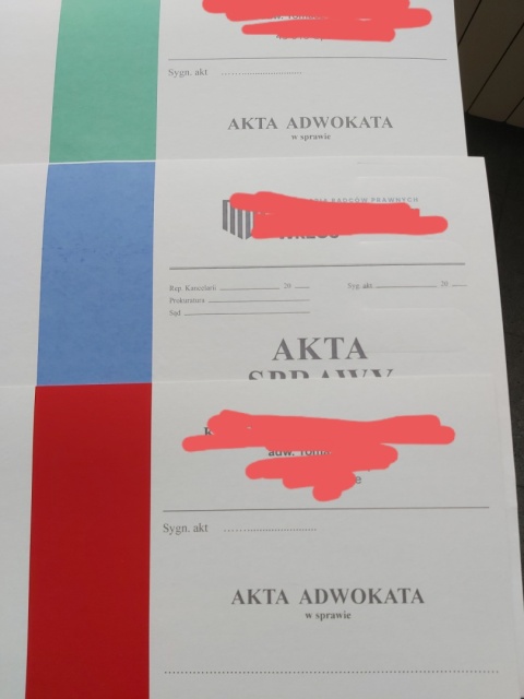 100 sztuk - teczka okładka akta adwokackie radcowskie