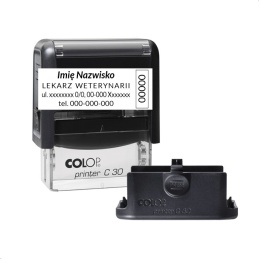 Pieczątka dla lekarza weterynarii - Wagraf B3s - 47x18mm